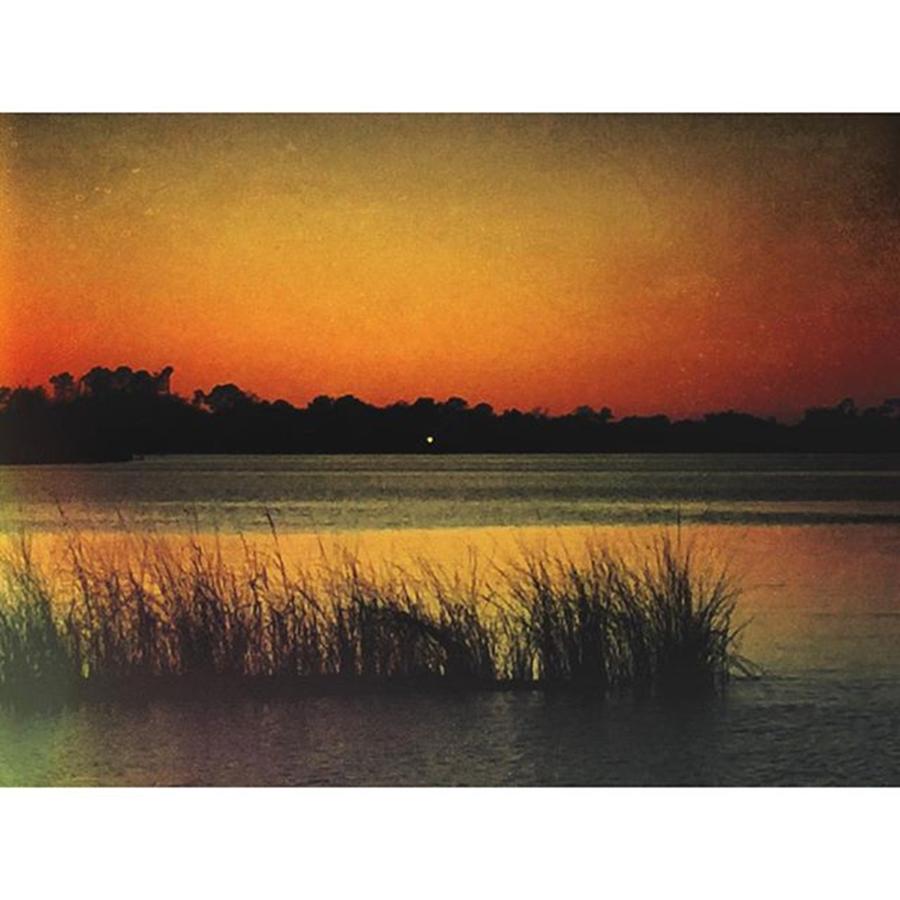 Sunset Photograph - Bayou Colors #sunset #oceanspringsms by Joan McCool