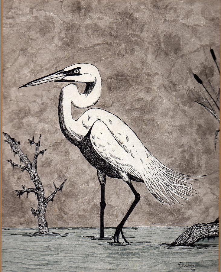 Bayou Egret Painting by Doug Hiser | Fine Art America