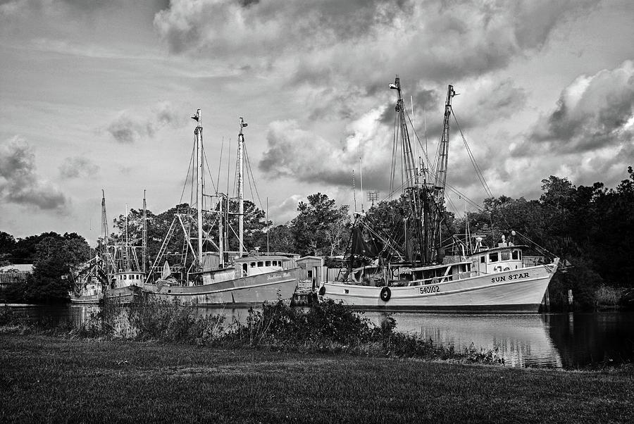 Bayou LeBatre Shrimpboats Digital Art by Michael Thomas