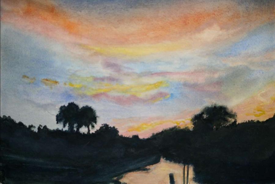 Bayou Sunset Painting by Bobby Walters