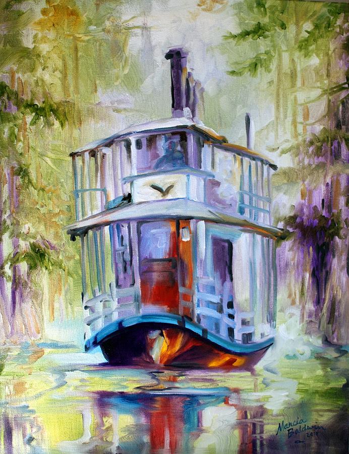 Bayou Taxi Waterscape Painting by Marcia Baldwin