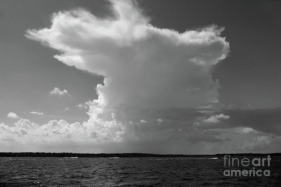 Bayshore Thunderhead in BW Photograph by Mary Haber