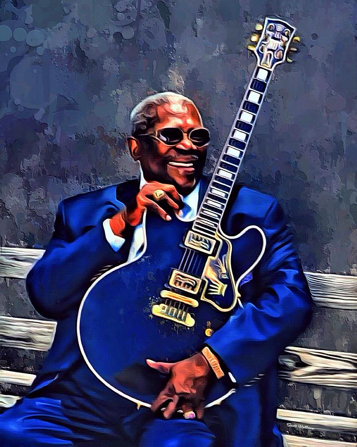 B.b. King Digital Art by Scott wallace