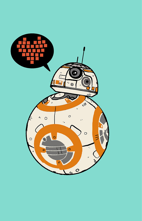 Bb8 Love Blue Digital Art by Nicole Wilson