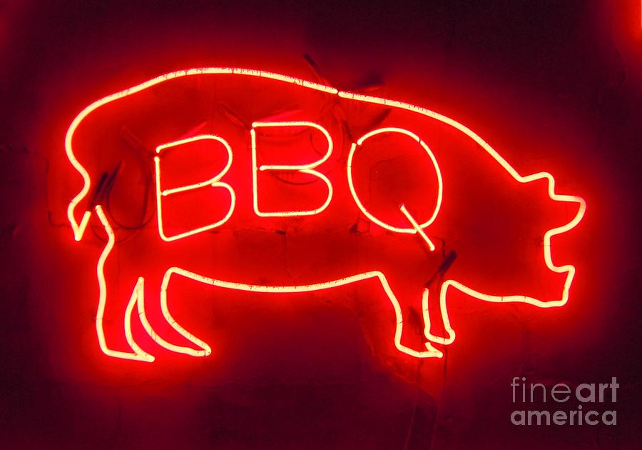 Barbecue Pig Neon 1 Photograph By Timothy Smith - Fine Art America