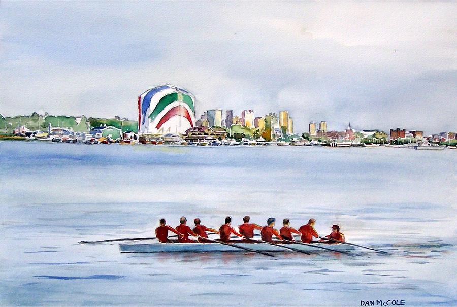 Boston Painting - BC High Row Team by Dan McCole