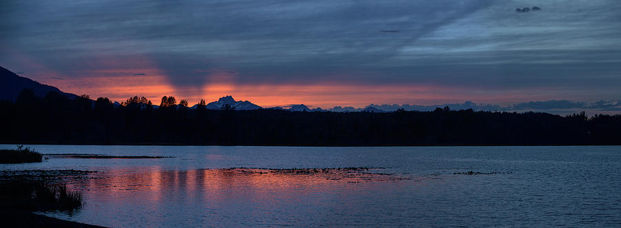 BC Mountain Sunset Pano Photograph by Ryan Heffron