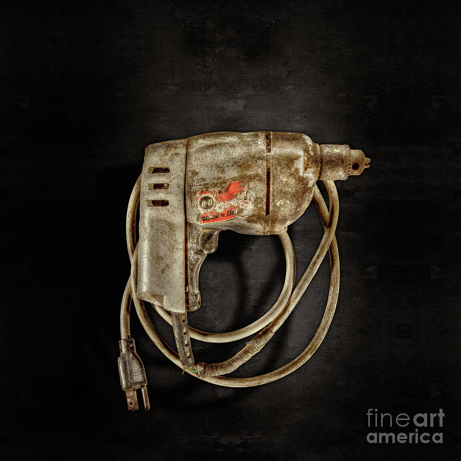 Still Life Photograph - BD Drill Motor on Black by YoPedro