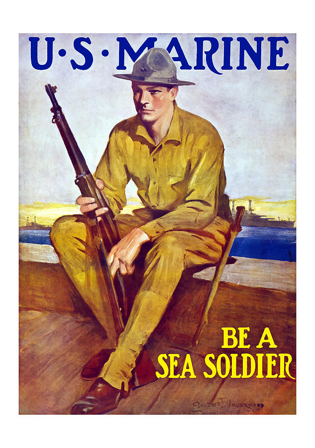 Marines Painting - Be A Sea Soldier - US Marine by War Is Hell Store