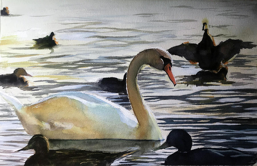 Be a Swan Painting by Gregory DeGroat