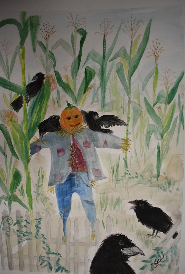 Be Afraid Painting by Susan Voidets