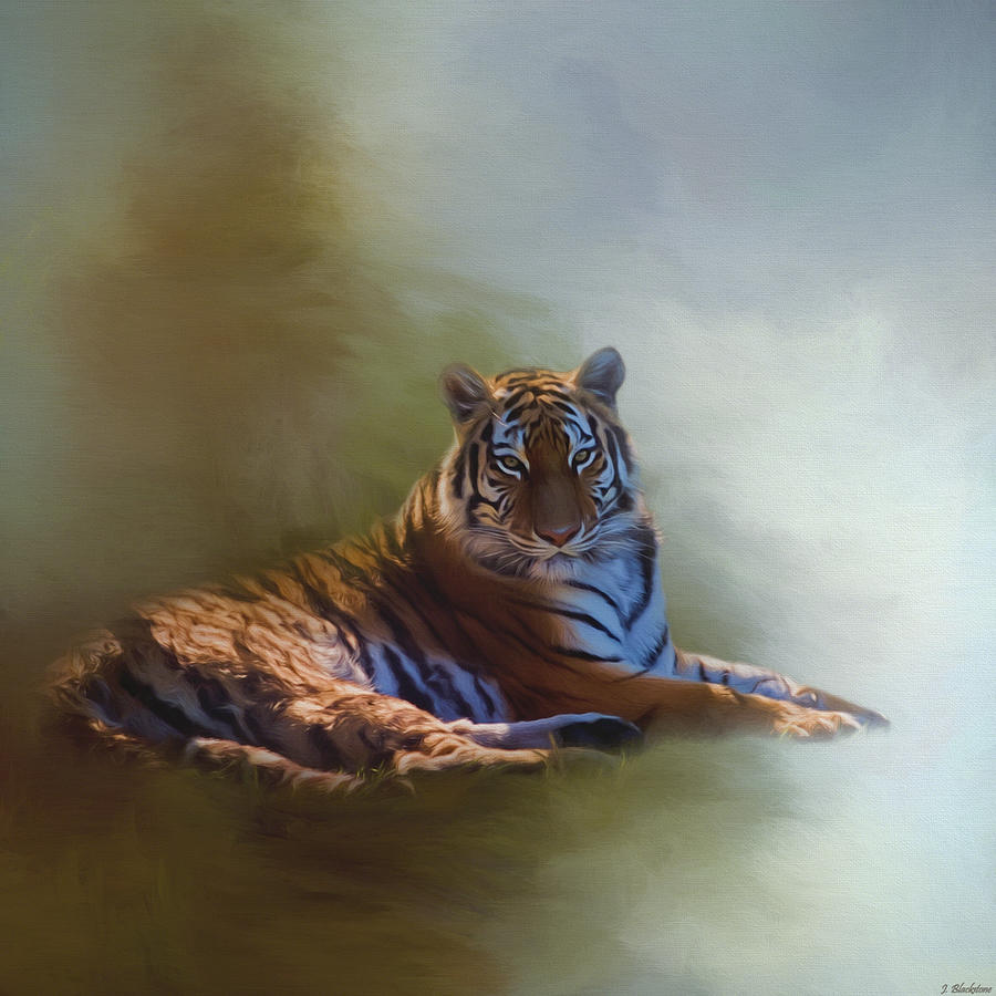Nature Painting - Be Calm In Your Heart - Tiger Art by Jordan Blackstone