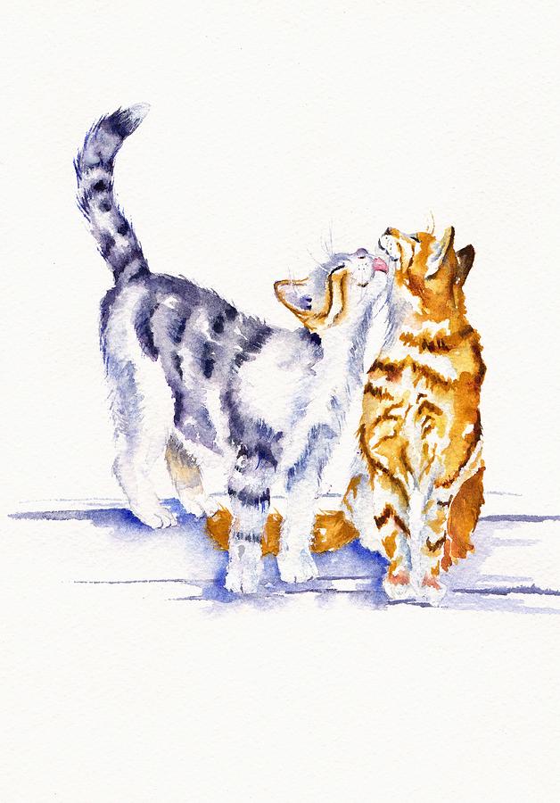 Cats - Be Cherished Painting by Debra Hall