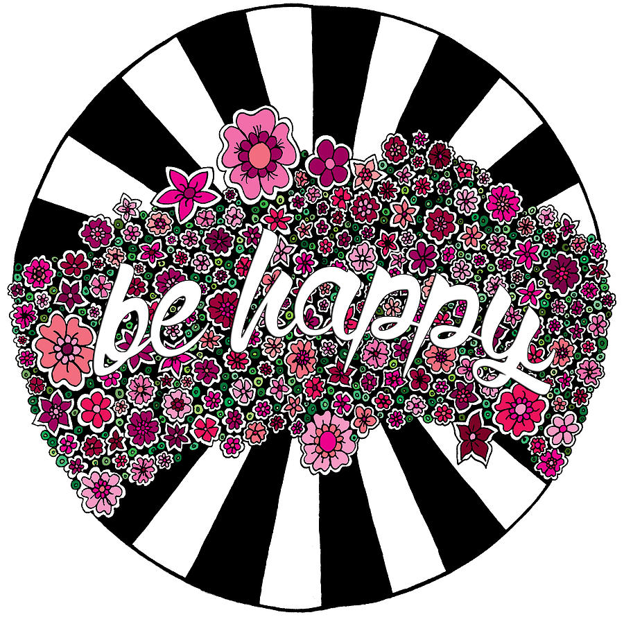 Flower Digital Art - Be Happy by Elizabeth Davis