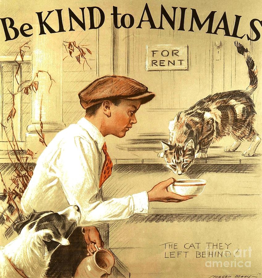 Be Kind To Animals Painting by Reproduction - Pixels