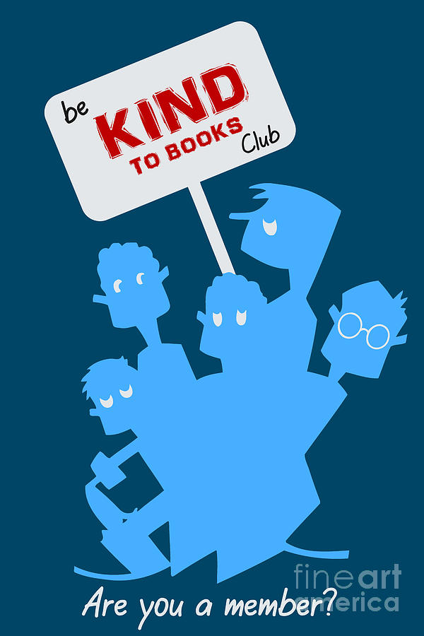 Be kind to books club Drawing by Heidi De Leeuw