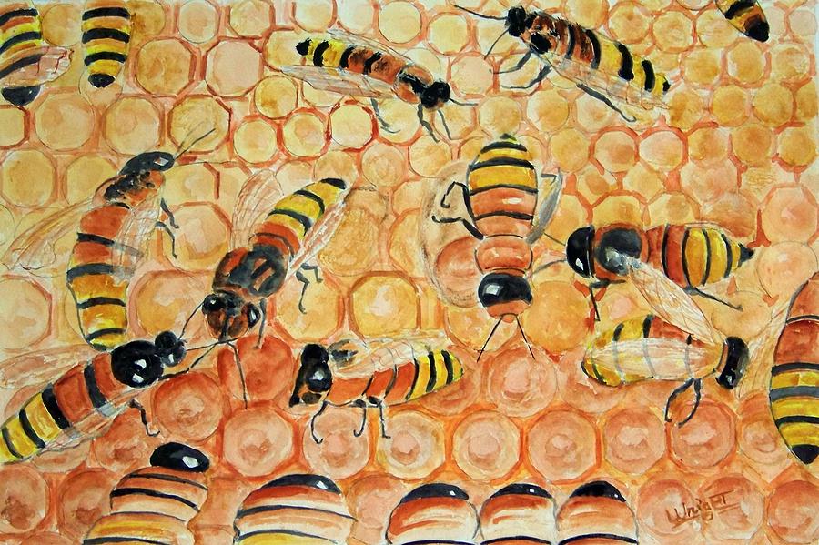 Be Smart And Help Save Our Bees  Painting by Larry Wright