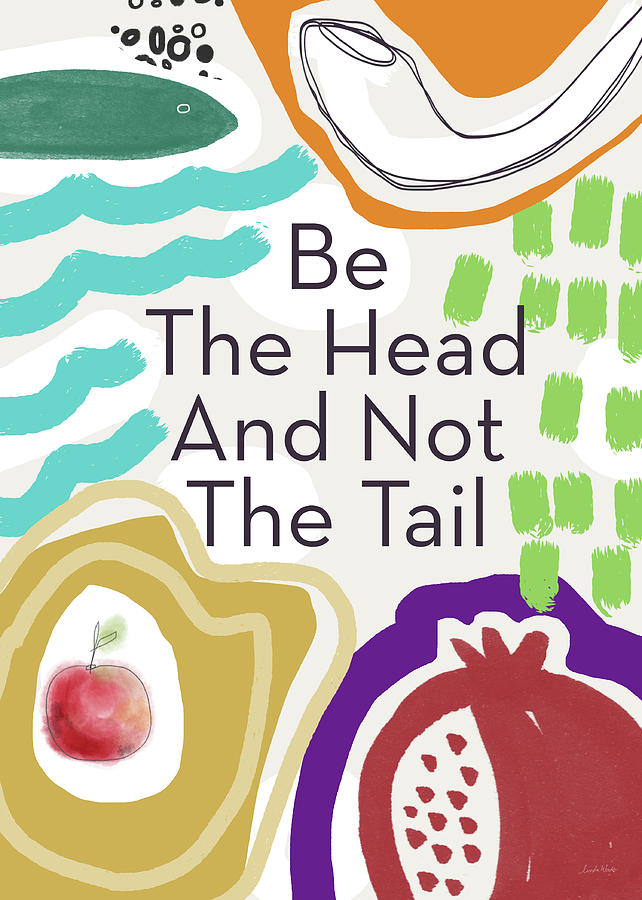 Be The Head- Art by Linda Woods Mixed Media by Linda Woods