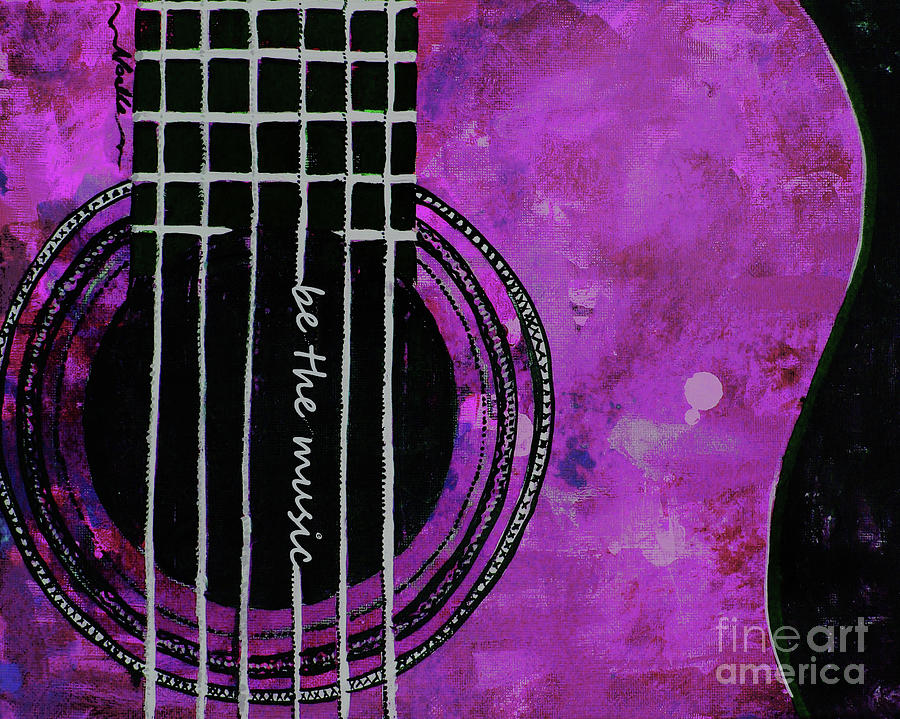 Inspirational Painting - Be the music - pink by Noelle Rollins
