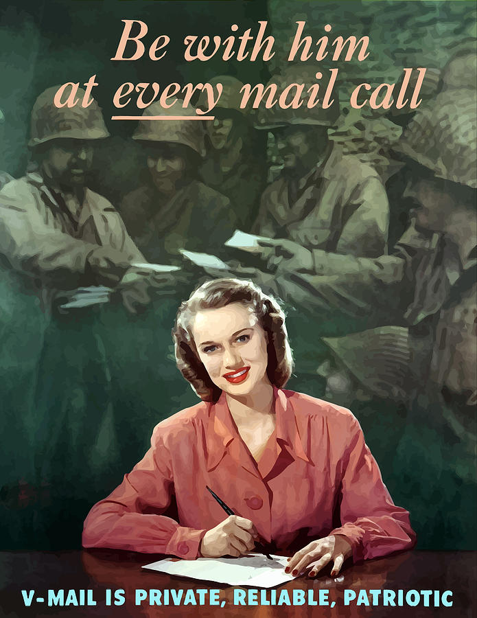 V Mail Painting - Be With Him At Every Mail Call by War Is Hell Store