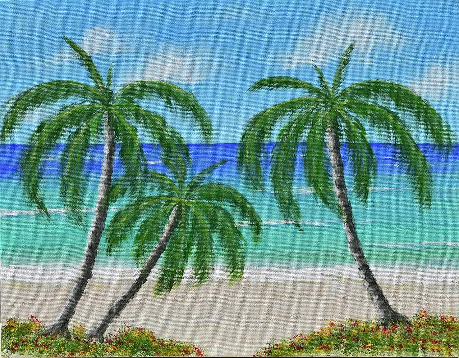 Beach Painting - Tropical Beach 4 by Larysa Kalynovska