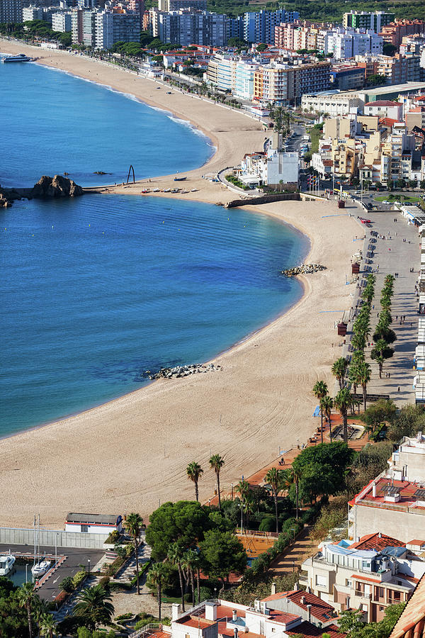 Beach And Blanes Town On Costa Brava In Spain Photograph by Artur Bogacki