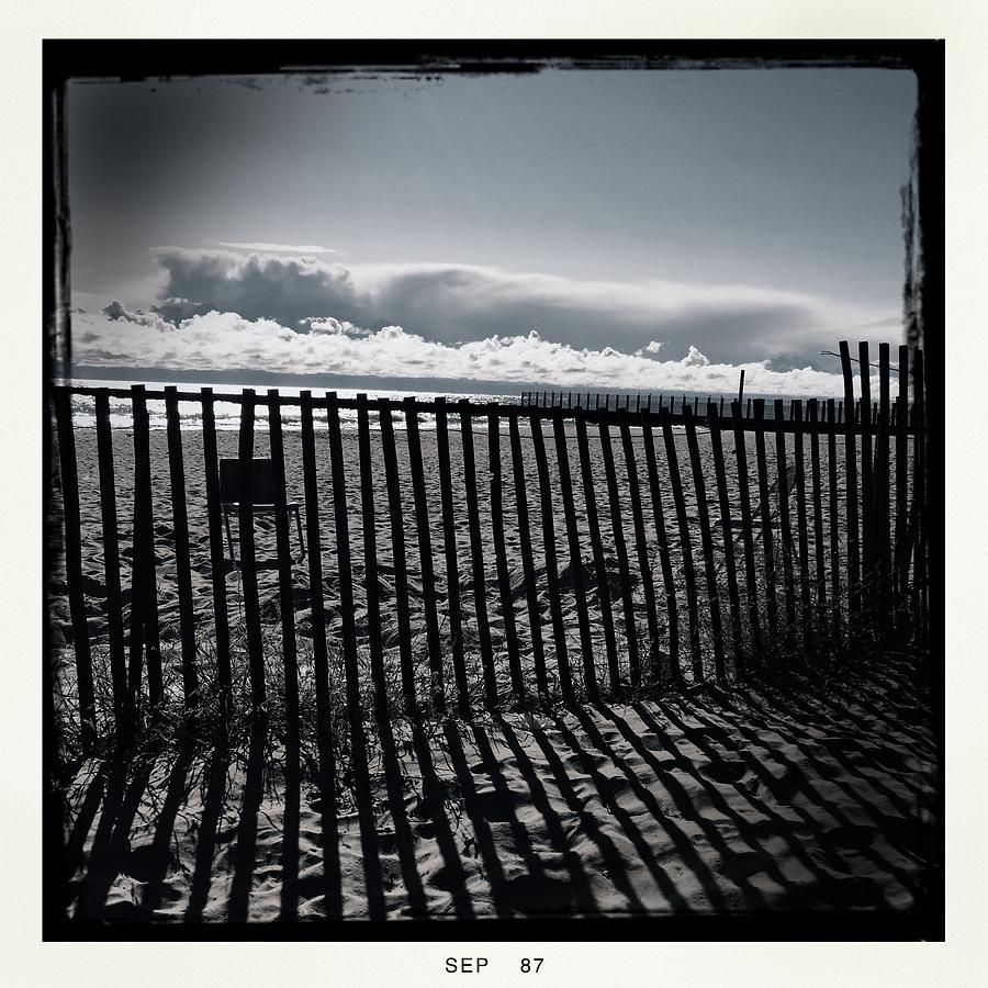 Black And White Photograph - Beach and Fence by Judith Kitzes