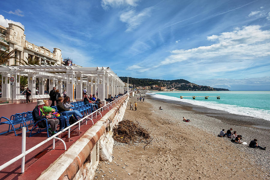 Beach and Promenade des Anglais in City of Nice Photograph by Artur Bogacki