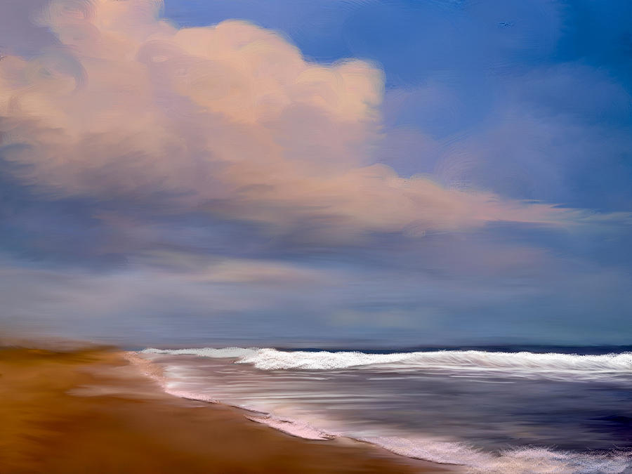 Beach and Whitecaps Digital Art by Anthony Fishburne