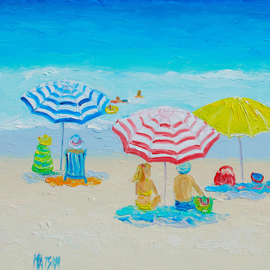 Beach Art - Balmy summers day Painting by Jan Matson
