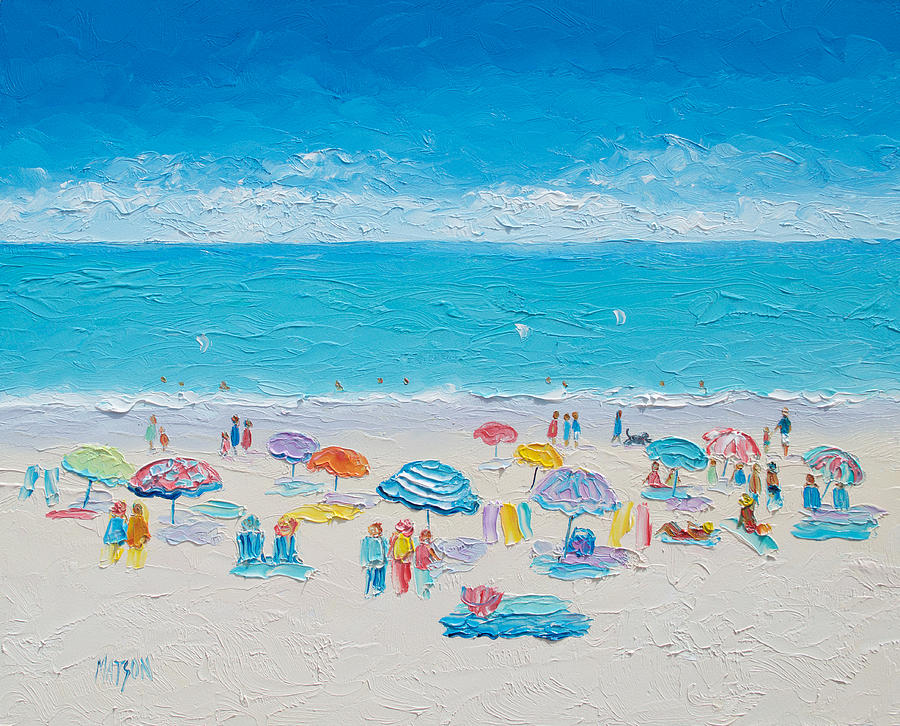 Beach Art - Fun in the Sun Painting by Jan Matson