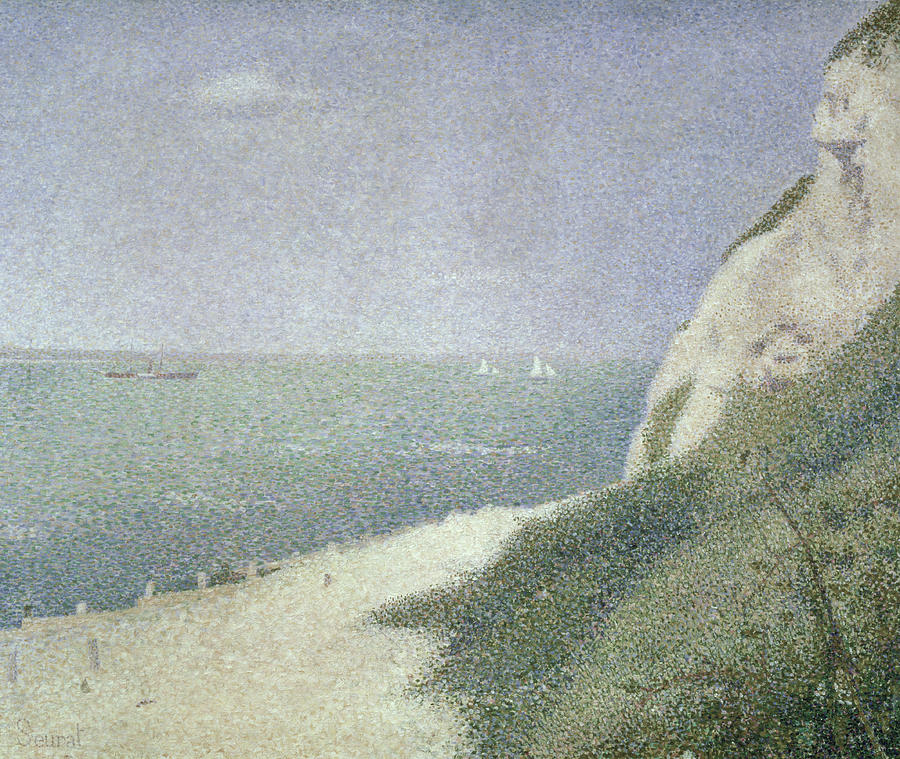 Georges Pierre Seurat Painting - Beach at Bas Butin by Georges Pierre Seurat