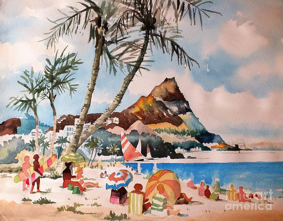 Holiday Painting - F 824 Honululu here I come by Val Byrne