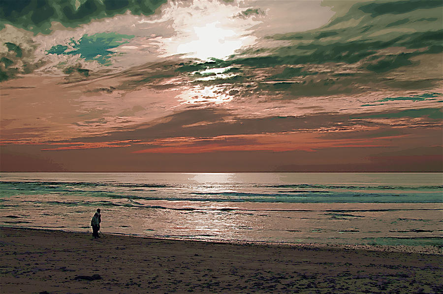Beach at Sunset Photograph by Robert Bissett