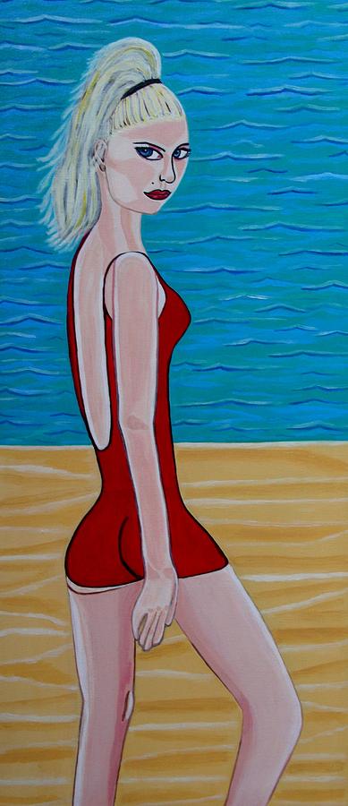 Beach Babe Painting by Sandra Marie Adams
