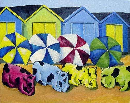 Beach Babes Painting by Karen OLone Hahn Beach Babes Painting by Karen OLone Hahn