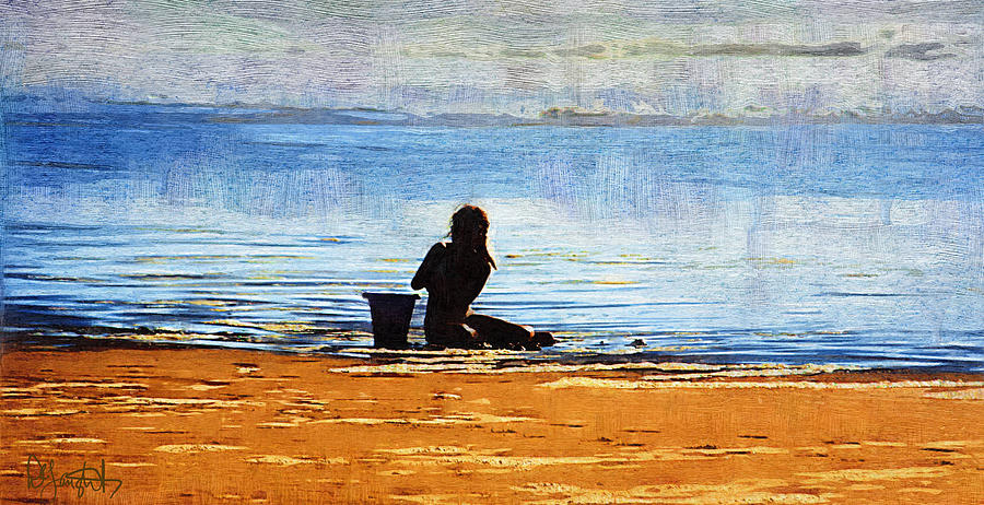 Beach Baby Blue Painting by Holly Ethan