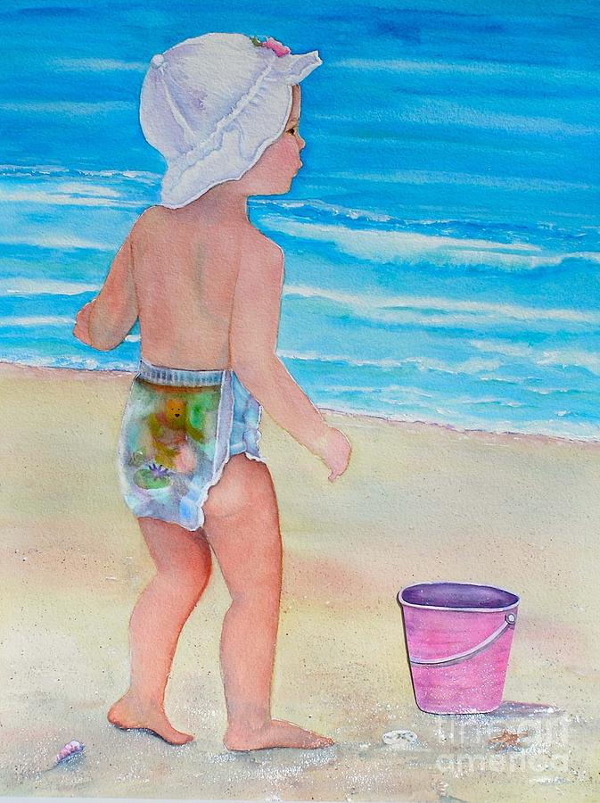 Baby Painting - Beach Baby by Midge Pippel Baby Painting - Beach Baby by Midge Pippel