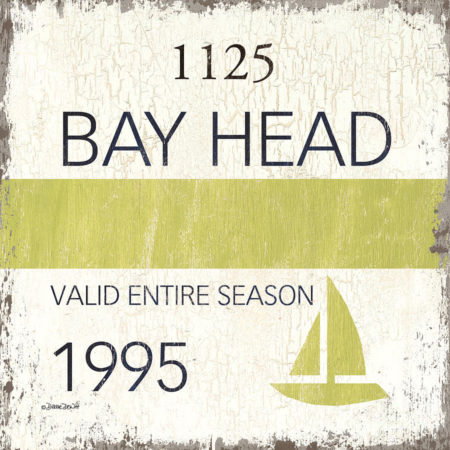 Vintage Painting - Beach Badge Bay Head by Debbie DeWitt