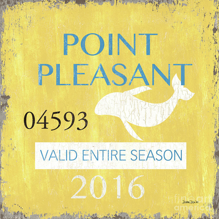 Vintage Painting - Beach Badge Point Pleasant by Debbie DeWitt