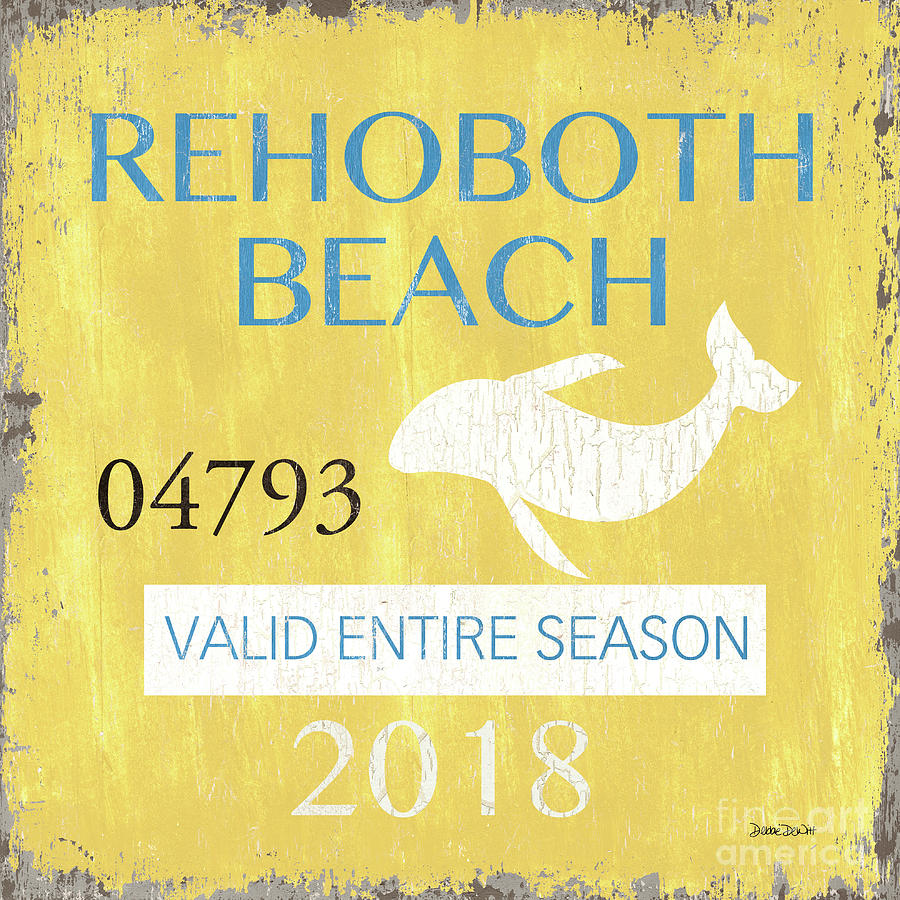 Beach Badge Rehoboth Beach Painting by Debbie DeWitt Beach Badge Rehoboth Beach Painting by Debbie DeWitt