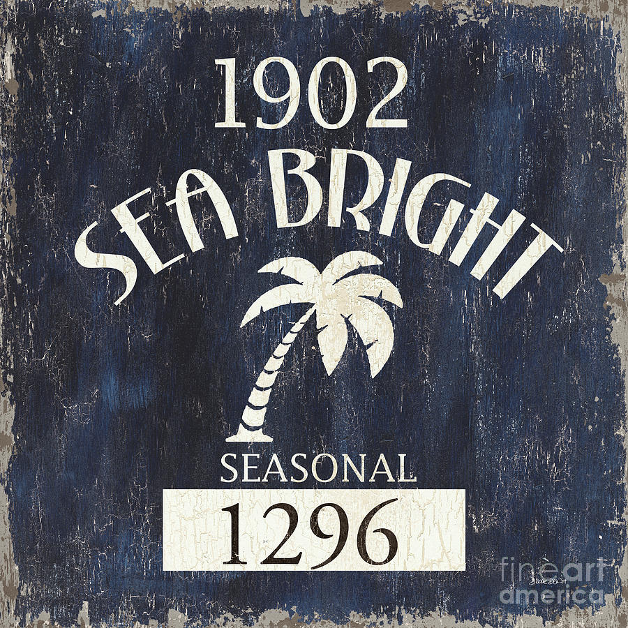 Vintage Painting - Beach Badge Sea Bright by Debbie DeWitt