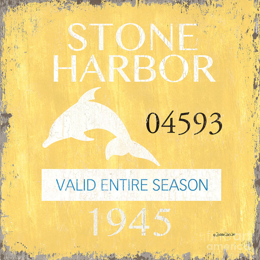 Beach Badge Stone Harbor Painting by Debbie DeWitt