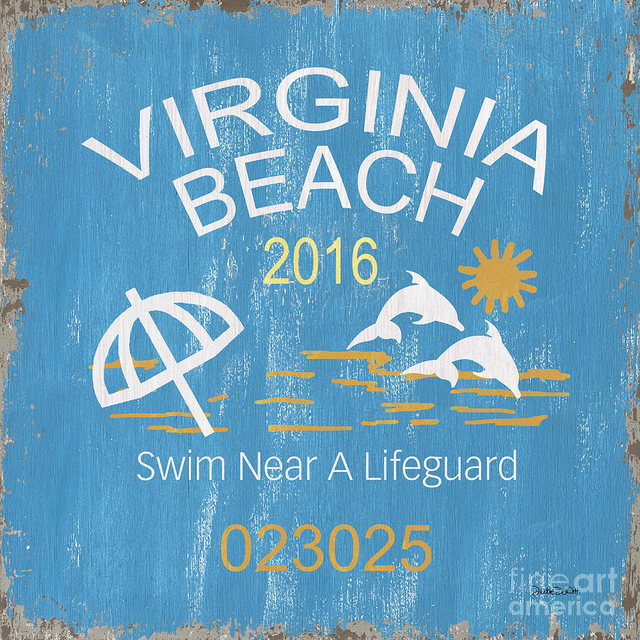 Beach Badge Virginia Beach Painting by Debbie DeWitt