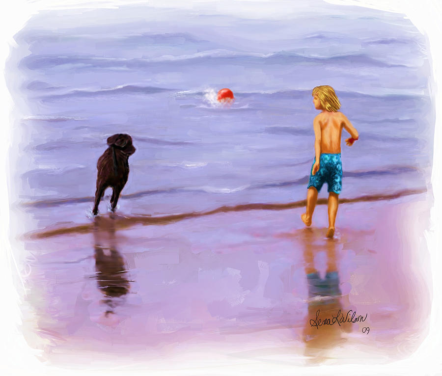 Beach Ball Race Painting by Sena Wilson