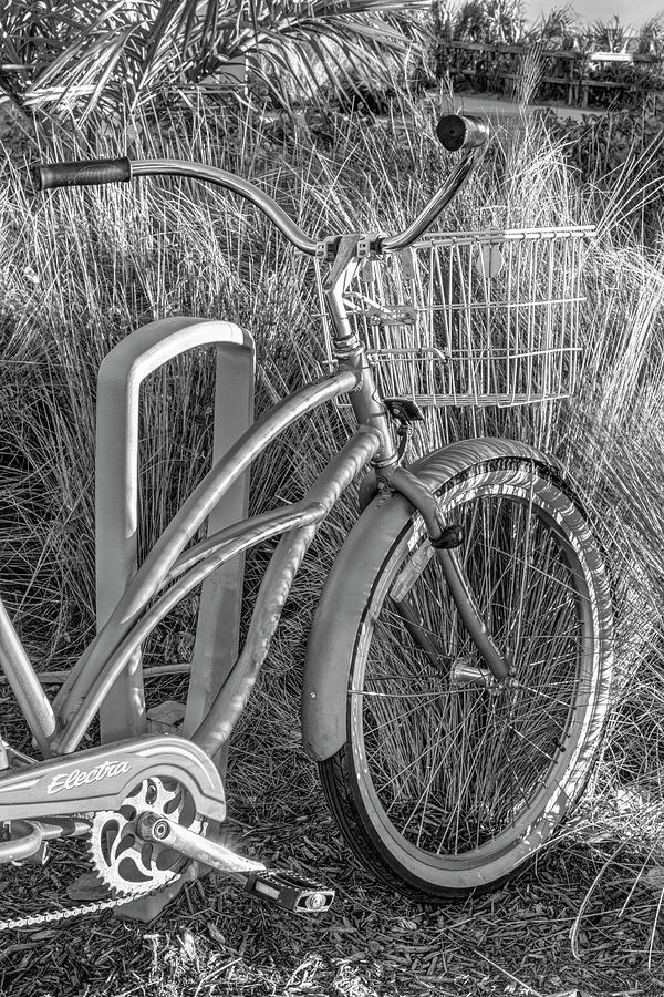 Beach Bike in Black and White Photograph by Debra and Dave Vanderlaan