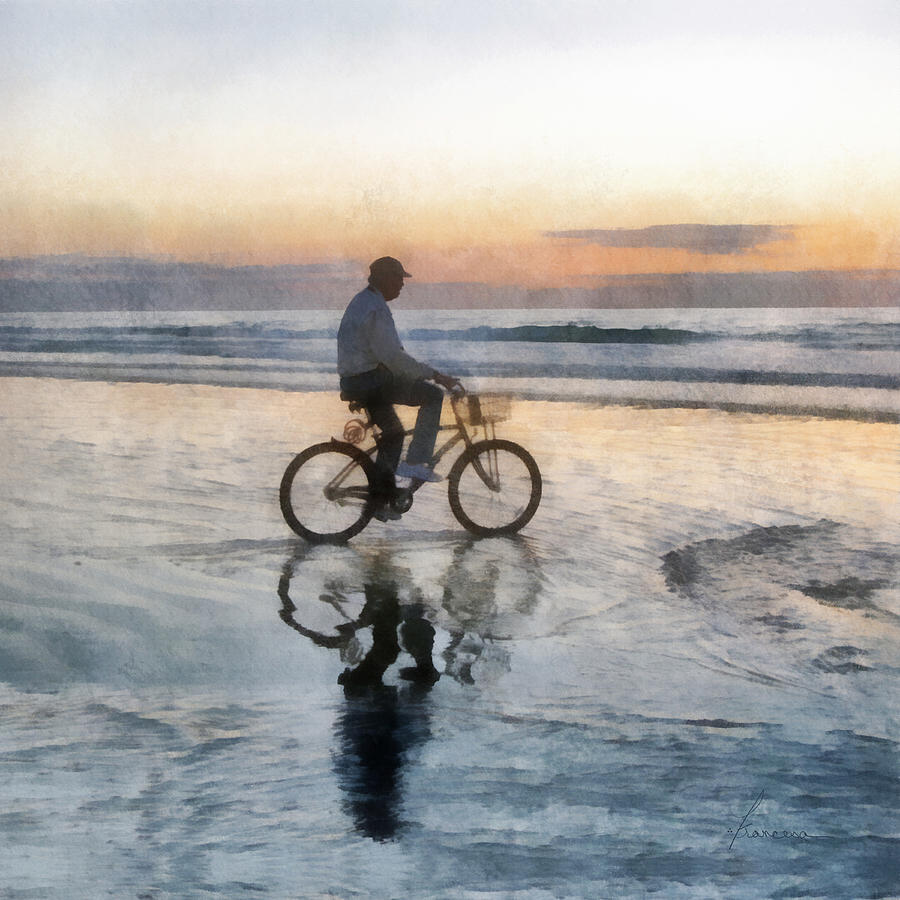Beach Biker Digital Art by Frances Miller