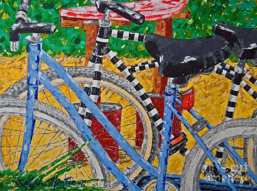 Beach Bikes  Painting by Art Mantia