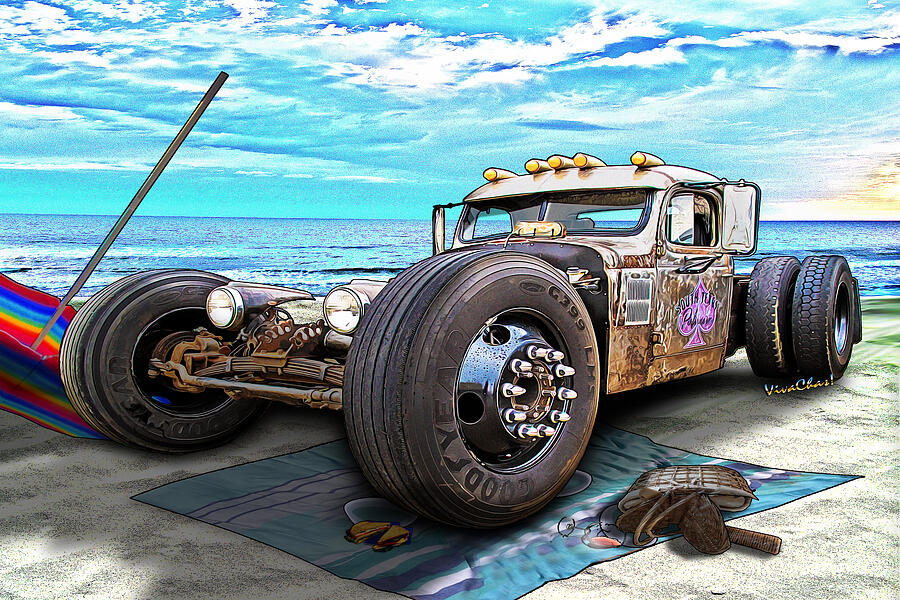 Beach Blanket Rat Rod Photograph by Chas Sinklier