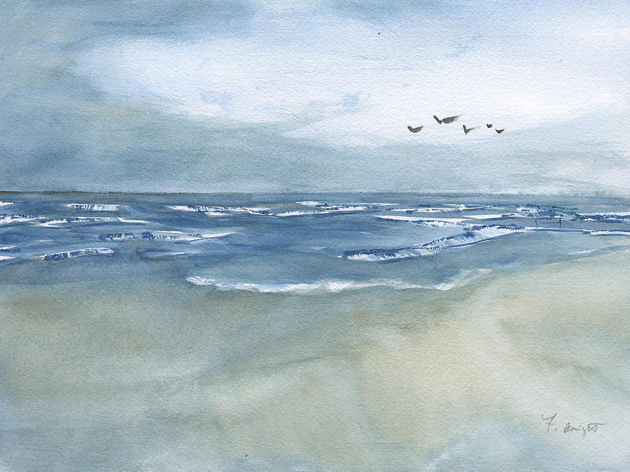 Beach Blue Painting by Frank Bright